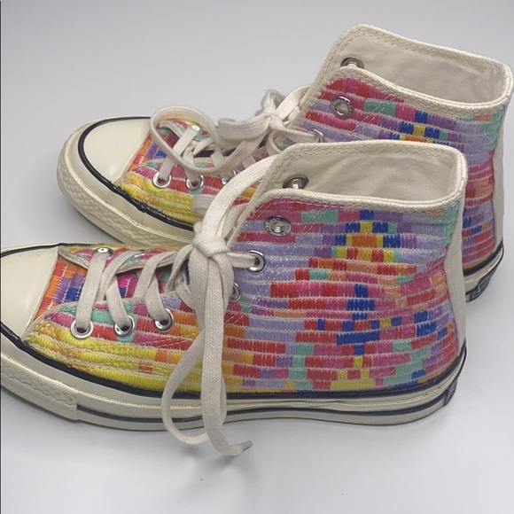 👟CONVERSE MARA HOFFMAN Rainbow Hi Top Sneakers👟 - Picture 5 of 8